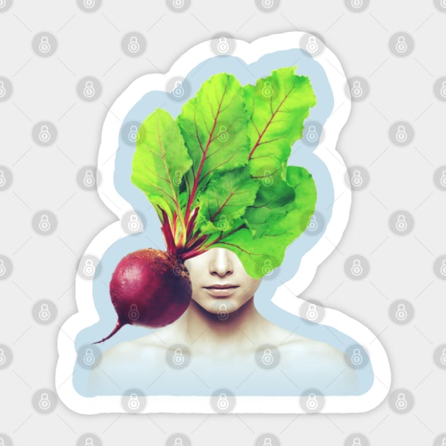 Beetroot head portrait Sticker by reesea